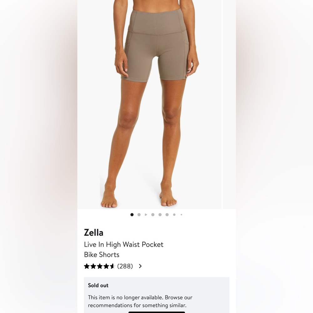 Zella Live In High Waist Pocket Bike Shorts - M